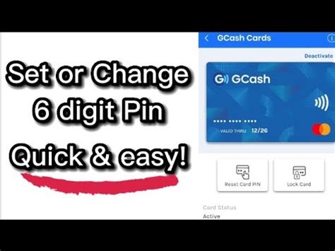How to set/change gcash mastercard pin .